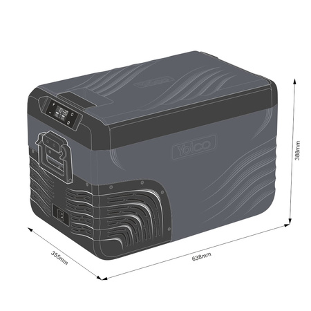 Yolco przenośna lodówka kompresorowa KX30 25 l, dwustrefowa, Carbon