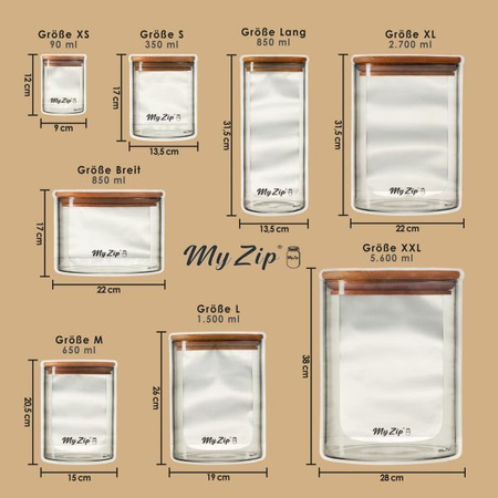 Storage Bag Standard 5-Piece Set, Size Long – 850 ml