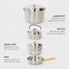 BOXIO COOKWARE - stainless steel camping cookware set, 2 pots, pan and kettle
