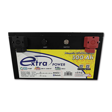 Akumulator LiFePO4 ExtraPOWER 12,8 V 300 Ah z BMS i Bluetooth