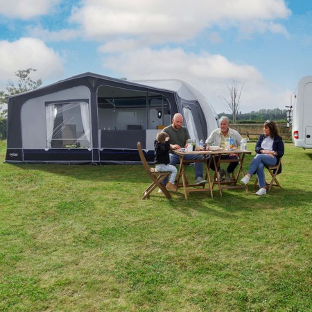 CAMPTECH Jade Air 22 caravan inflatable travel awning - circumference 1175-1200 cm, Camptex All Season, 4 windows, pump included