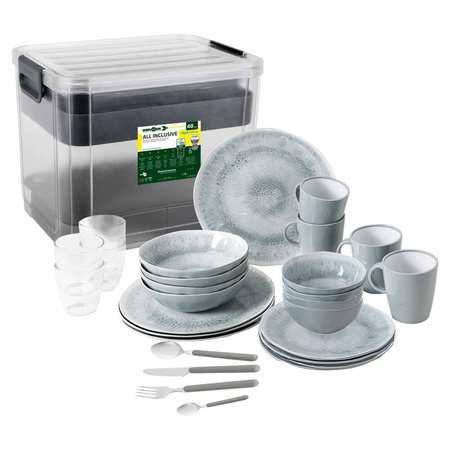 Brunner Pearl All Inclusive VIP - STONEtouch tableware set for 4, 40 pieces, with storage box, anti-slip