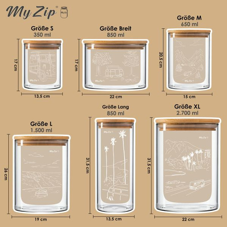 Woreczki MyZip campingowe 5 szt. M 650 ml – wielorazowe, szczelne