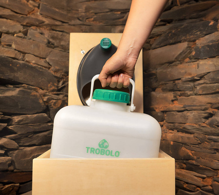 TROBOLO TeraBlœm - wooden composting toilet with urine separation, kit with wooden seat