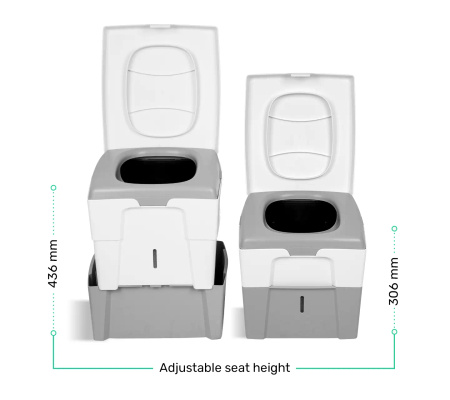 TROBOLO WandaGO portable separating toilet with adjustable height - camper and van, no water or chemicals