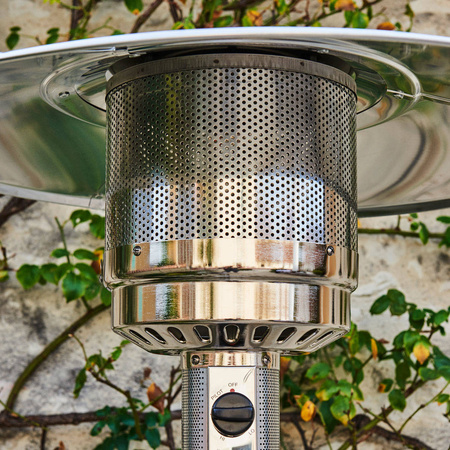Carbon Garden Sun - Gas heating umbrella 5-13kW Silver