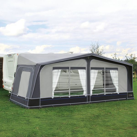Przedsionek do przyczepy CAMPTECH Jade 17 - obwód 1050-1075 cm, Camptex All Season, 4 okna, stelaż osobno