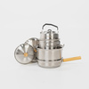 BOXIO COOKWARE - stainless steel camping cookware set, 2 pots, pan and kettle