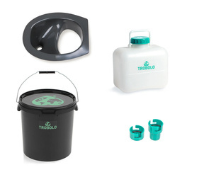 TROBOLO DIY composting toilet set with urine diverter, grey - 22 l and 10 l containers