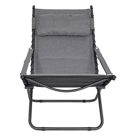 Krzesło rozkładane fotel Crespo AP/262 Tex-Comfort, Jasnoszare