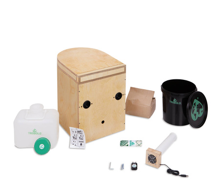 TROBOLO LunaBlœm - pre-oiled wooden composting toilet with rounded front