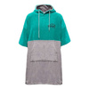 Bath Towel Poncho, turquoise/light grey, M