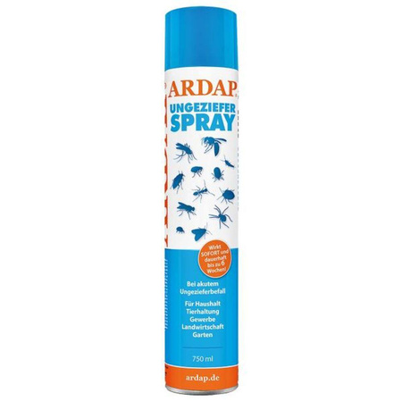 ARDAP spray na owady i szkodniki 750 ml - działa od razu i do 6 tygodni, na mrówki, muchy, pająki i komary, do kampera i namiotu