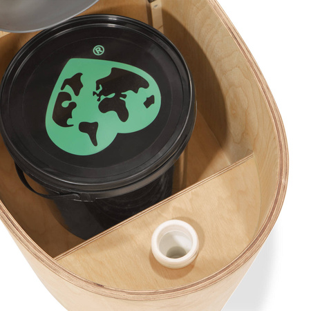 TROBOLO TinyBlœm - wooden separating toilet with external urine drain and integrated exhaust