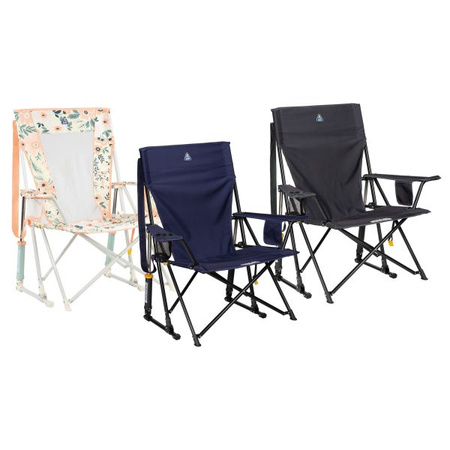 Krzesło bujane ogrodowe GCI Outdoor Comfort Pro Rocker składane ciemnoniebieskie