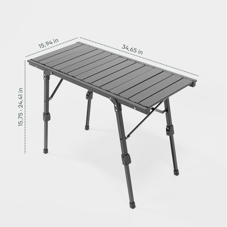 BOXIO TABLE - aluminium camping table for 3 Euroboxes with legs 40-62 cm