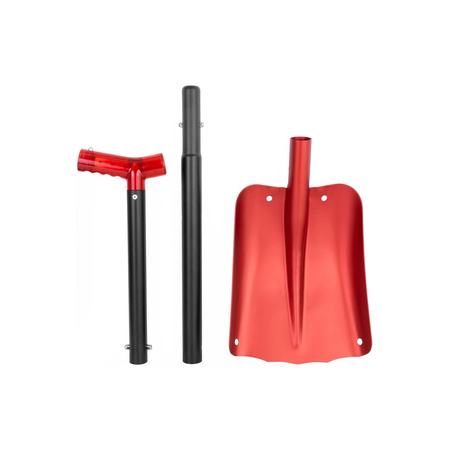 Brunner Arlo 0203012N shovel - three-piece aluminium all-purpose shovel, 95 cm, with storage bag, red